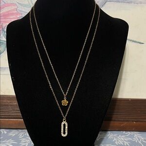 Gold plated stainless steel 2 piece necklace set